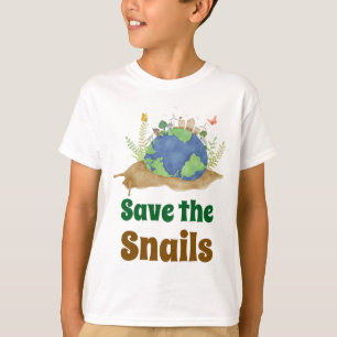 T-shirt Moderne Cute Sauver les Escargots Jour de la Terre