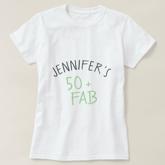 T-shirt Moderne Décontracté vert noir 50 Fabuleux annivers (Design devant)