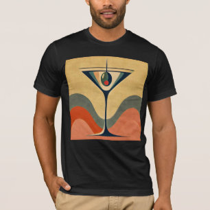 T-shirt Moderne du milieu du siècle "vague de martini aux