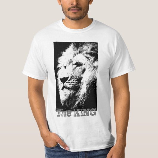 T-shirt Moderne Élégant Lion Face Modèle Mens Valeur (Devant)