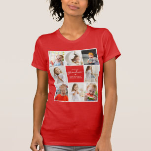 T-shirt Moderne Elegant Love You Grandma Collage 8-Photo
