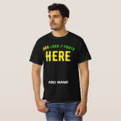 T-SHIRT MODERNE ET MODERNE PERSONNALISABLE NOIR VÉRIFIÉ (Devant entier)