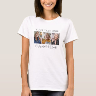 T-shirt Moderne Funéraire/Mémorial Texte Personnalisé 3 Ph