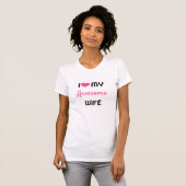 T-shirt Moderne J'aime ma femme Coeur rose Saint Valentin (Devant entier)