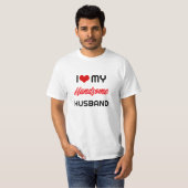 T-shirt Moderne J'aime mon mari Coeur Saint-Valentin (Devant entier)