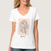 T-shirt Moderne ligne simple Art Noir, Boho Bohemian (Devant)