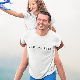 T-shirt Moderne Meilleur Papa Jamais Fête des pères B & W 