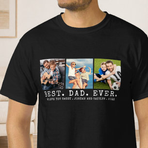 T-shirt Moderne MEILLEUR PÈRE JAMAIS 3 Photos Personnalisé