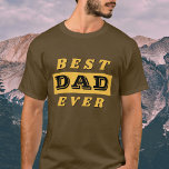 T-shirt Moderne Meilleur Père Père Jaune Typographie Noire<br><div class="desc">Moderne Meilleur Papa Père Jaune Typographie Noire T-shirt. Je garde du saké pour un père.</div>