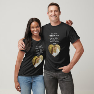 T-shirt Moderne Notre Premier Noël en tant que M. et Mme H