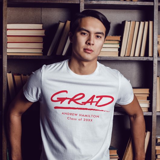 T-shirt Moderne pointillé rouge Grad Grad personnalisé Gra