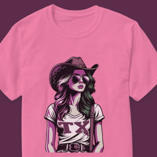 T-shirt Moderne Pop Art Cool Texas Cowgirl Western