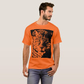 T-shirt Moderne Pop Art Modèle Leopard Visage Mens Moderne (Devant entier)