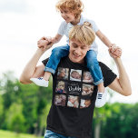 T-shirt Moderne | Première Fête des pères | Photo Collage<br><div class="desc">Un collage photo moderne pour toute la première fois fait cette fête des pères, avec le message modèle qui dit "HAPPY 1ST FÊTE DES PÈRES DADDY With LOVE MOMMY & ROSIE". Avec 8 photos carrés. facile à personnaliser et entièrement modifiable pour vous d'ajouter votre propre message et pour qui il...</div>