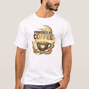 T-shirt Moderne propulsé par le café – Typographie de café