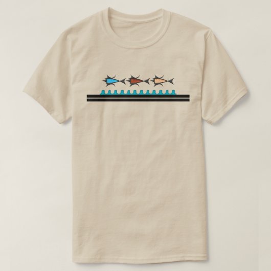 T-shirt Moderne Rétro - 3 poissons (Design devant)