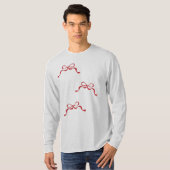T-shirt Moderne Retro Saint Valentin's Day RED Ribbon Bows (Devant entier)