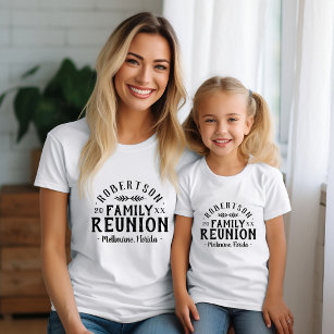 T-shirt Moderne Rustique Personnalisé Famille Tee de Réuni