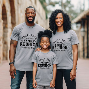 T-shirt Moderne Rustique Personnalisé Famille Tee de Réuni