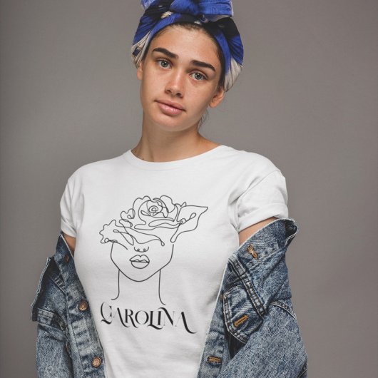 T-shirt Moderne Simple Line Art, Boho Chic