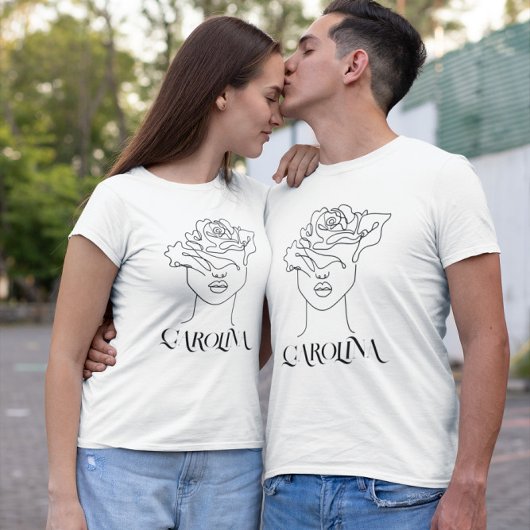 T-shirt Moderne Simple Line Art, Boho Chic