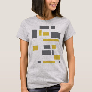 T-shirt Moderne, simple, motif géométrique jaune gris cool