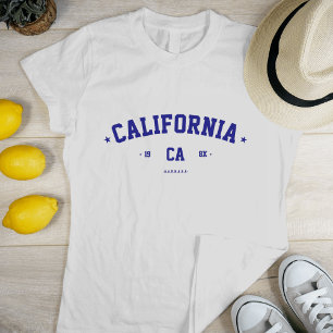 T-SHIRT MODERNE STATE CITY NOM PERSONNALISÉ CALIFORNIE ÉTÉ