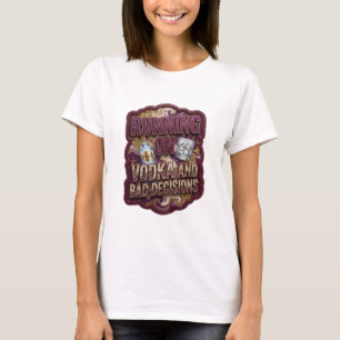 T-shirt Moderne Violet FONCTIONNANT AU VODKA ET MAUVAISES 
