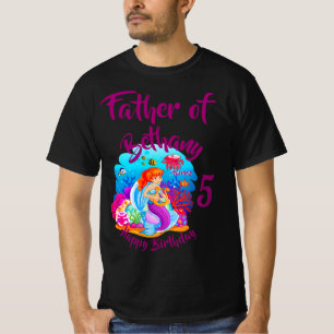 T-shirt Modifier le nom d'âge Mermaid Anniversaire Fête Pe