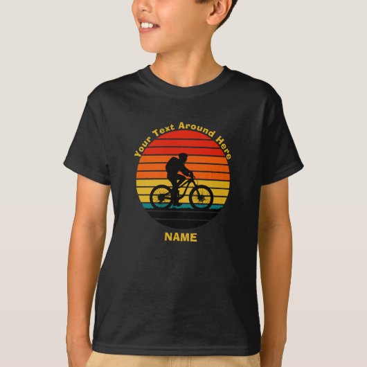T-shirt Modifier le texte Ajouter le nom Retro Sunset Bike (Devant)