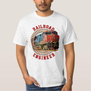 T-shirt Modifier le texte Ingénieur ferroviaire Locomotive