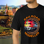 T-shirt Modifier le texte Modeleur ferroviaire Rouge Jaune<br><div class="desc">Any Railroad Modeller veut love this one - See my store for this design on other items - et more great train Gift Ideas !</div>