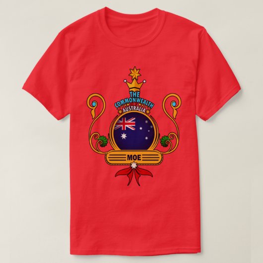T-shirt Moe town Australian Drapeau Souvenir (Design devant)
