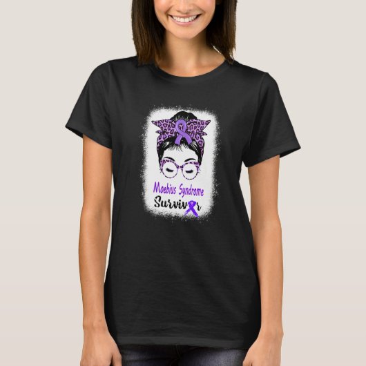 T-shirt Moebius Syndrome Survivor Messy Bun Moebius Facial (Devant)