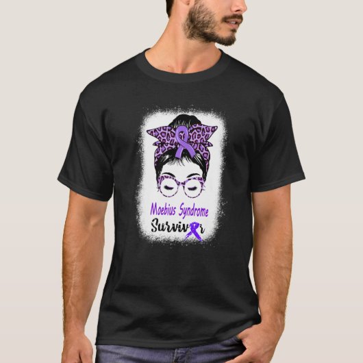 T-shirt Moebius Syndrome Survivor Messy Bun Moebius Facial (Devant)