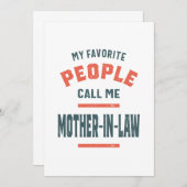 T-shirt Moederdag-cadeau voor moeder in wet Kaart (Voorkant / Achterkant)