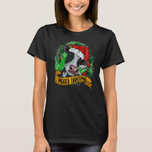 T-shirt Moey Christmas Cow Père Noël Heifer Farmer Love Hi