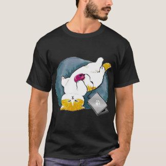 T-shirt mofusée et drôle chat dormir 1