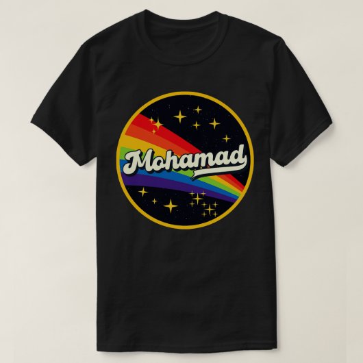 T-shirt Mohamad Rainbow Dans L'Espace Style Vintage (Design devant)