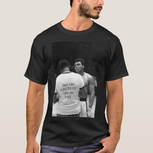 T-shirt mohamed ali, flotter comme une mouche au beurre pi (Devant)