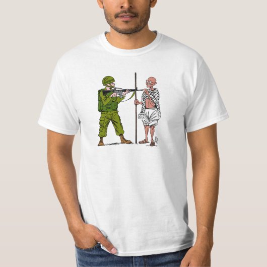 T-shirt Mohandas Gandhi contre la violence et la (Devant)