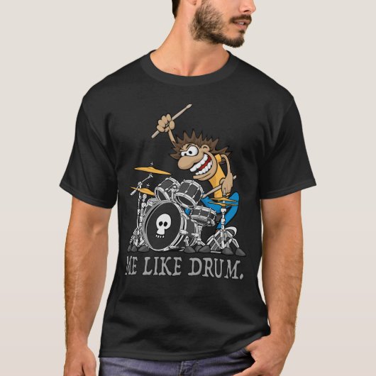 T-shirt Moi J'Aime Le Tambour. Illustration d'un drummer s (Devant)