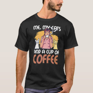 T-shirt Moi Mes Chats Et Une Tasse De Café