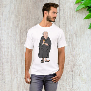 T-shirt Moine tenant une croix en robe médiévale religieus