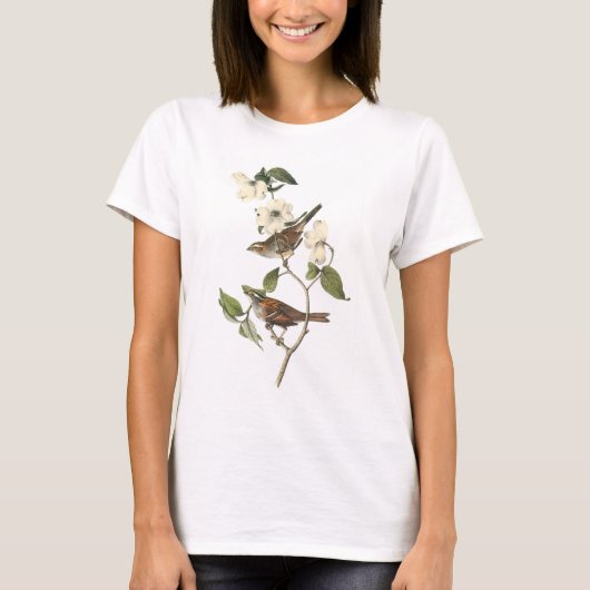 T-shirt moineau Blanc-throated par Audubon (Devant)