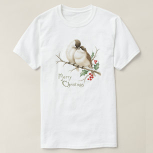 T-shirt Moineaux sur une branche de Noël