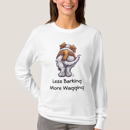 T-shirt Moins d'aboiement, plus de baguage (Devant)