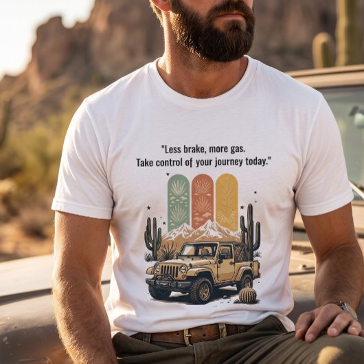 T-shirt "Moins de Frein, Plus d'Accélérateur" Aventure Rét