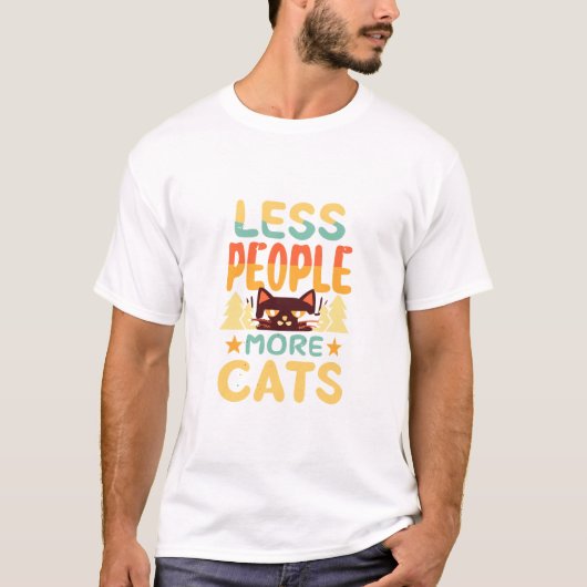 T-shirt moins de gens plus de chats (Devant)