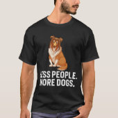 T-shirt Moins de gens Plus de chiens Introvertir (Devant)